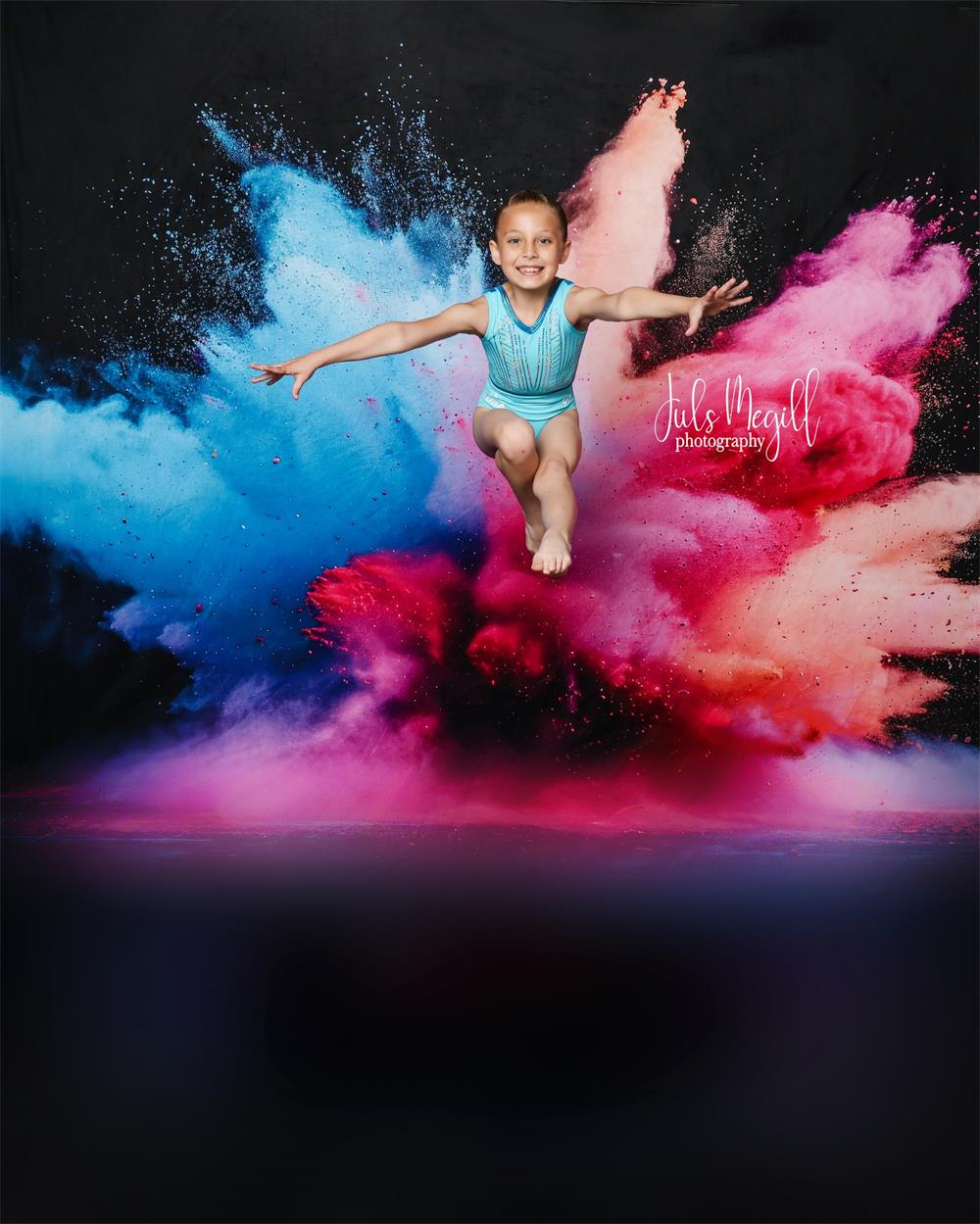 Kate Sweep Cool Colorful Burst of Powder Black Wall Backdrop Designed by Lidia Redekopp