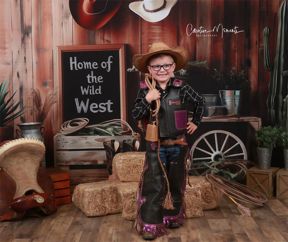 Rustic Western Cowboy Themed Backdrop