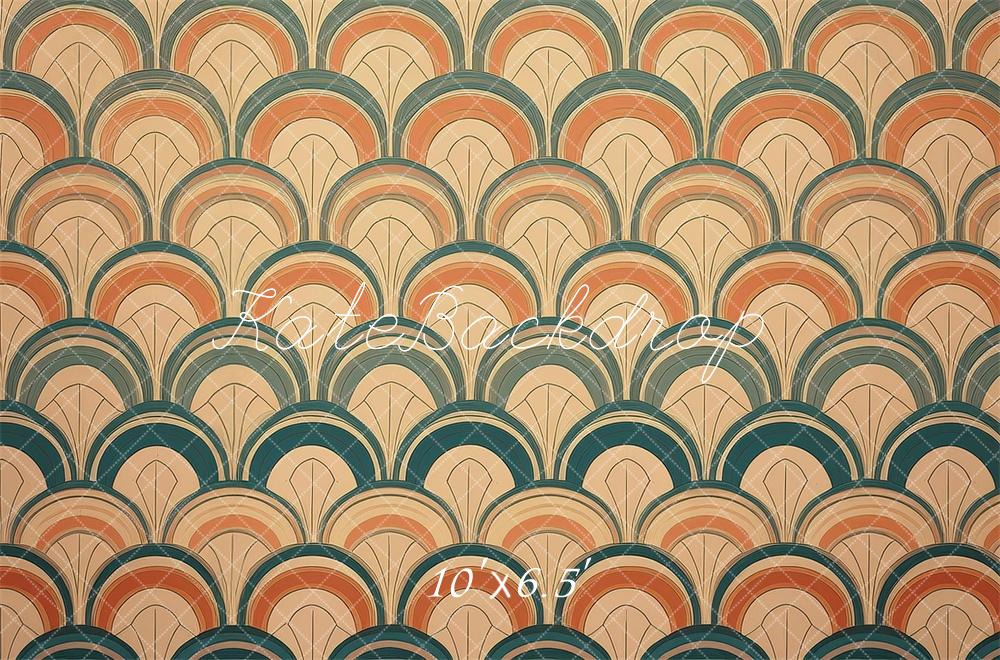 Kate Mid Century Modern Retro Scallop Pattern Backdrop Designed by Mandy Ringe Photography
