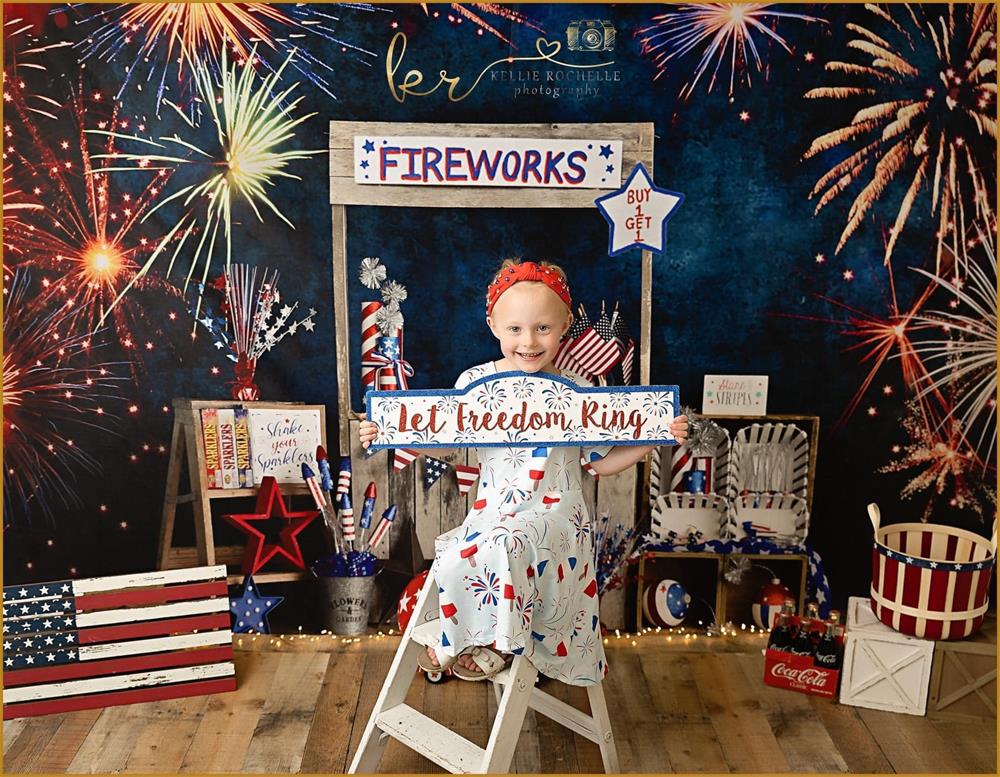 Kate 4th of July Firework Stand Backdrop Designed by Mandy Ringe Photography