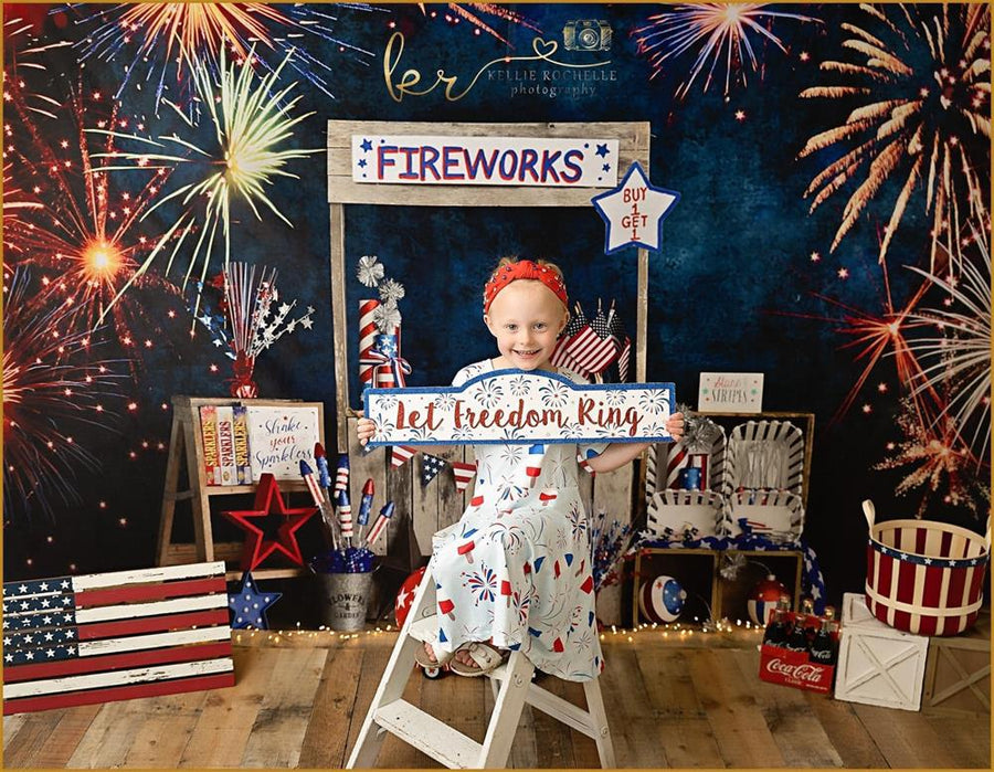 Kate 4th of July Firework Stand Backdrop for Children’s Independence ...