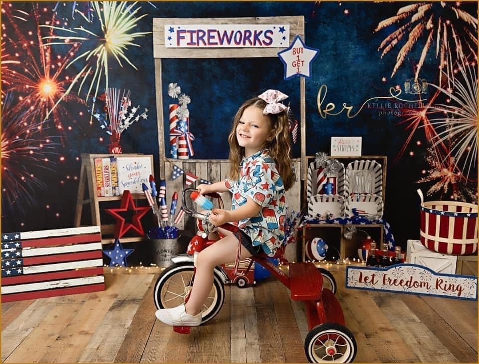 Kate 4th of July Firework Stand Backdrop Designed by Mandy Ringe Photography