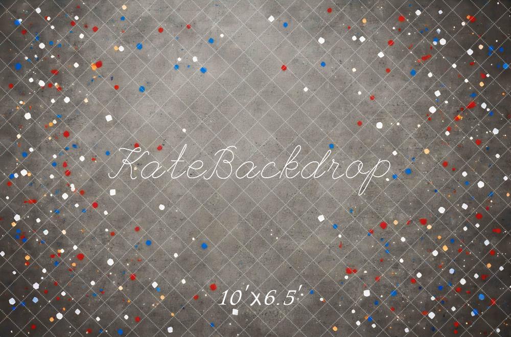 Kate Gray Confetti Grid Printed Backdrop Designed by Mini MakeBelieve