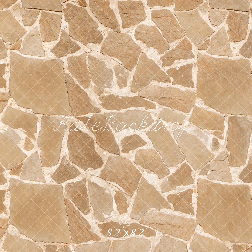 Kate Light Brown Cobblestone Texture Floor Backdrop Designed by Kate Image