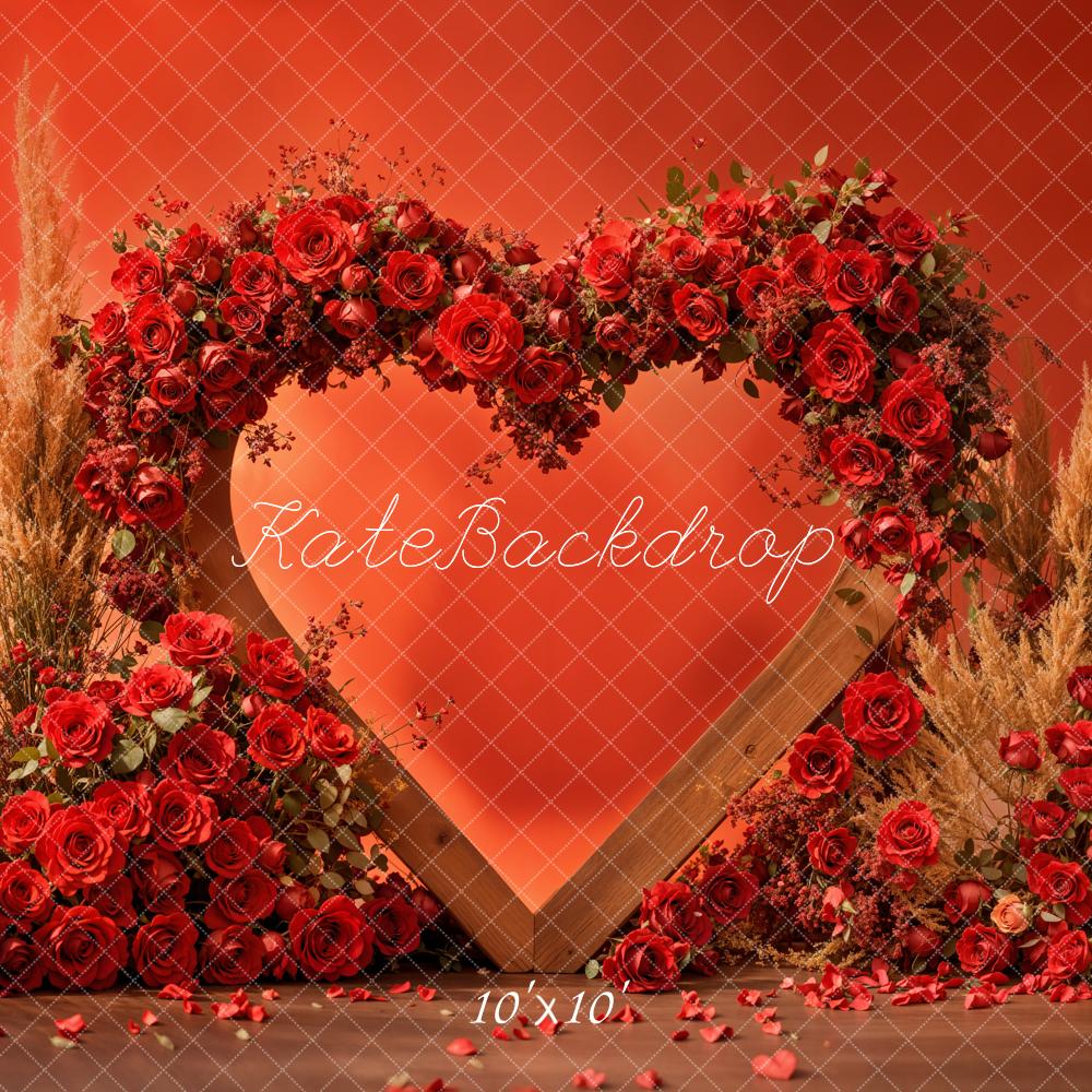 Fondo Boho de Corazón Rojo de Rosa Diseñado por Emetselch