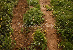 Kate Forest Path Green Grass Floor Printed Backdrop Designed by Emetselch