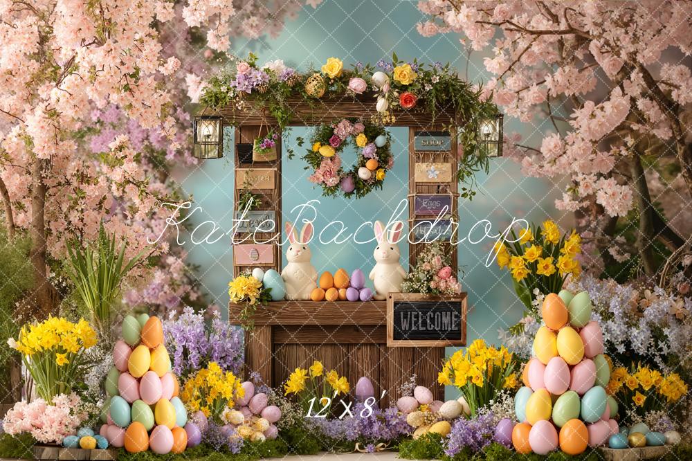 Kate Easter Bunny Flower Arch Egg Stand Backdrop Designed by Chain Photography