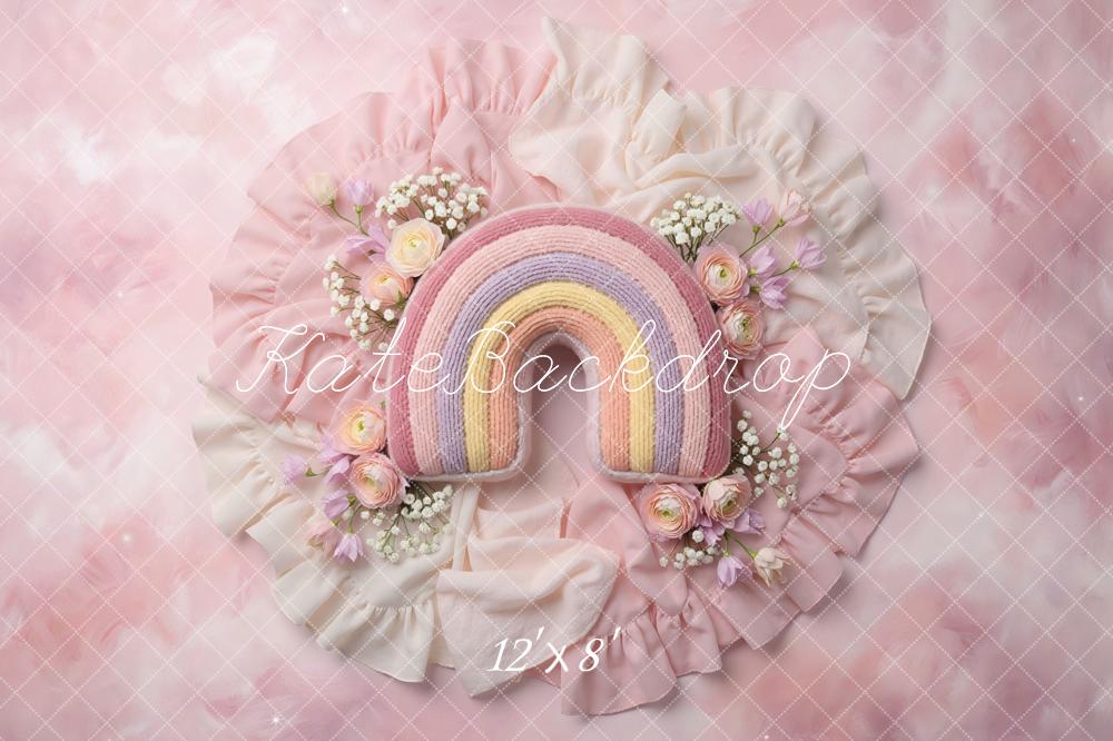 Kate Pink Rainbow Flower Arrangement Floor Backdrop Designed by Mini MakeBelieve