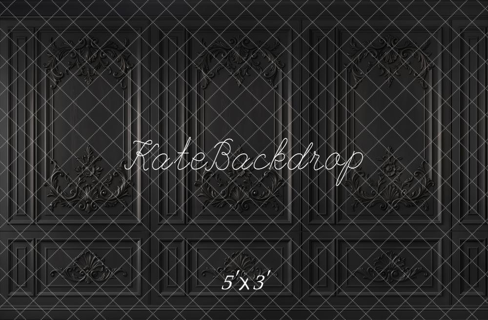 Kate Vintage Black Ornate Wall Printed Backdrop Designed by Kate Image