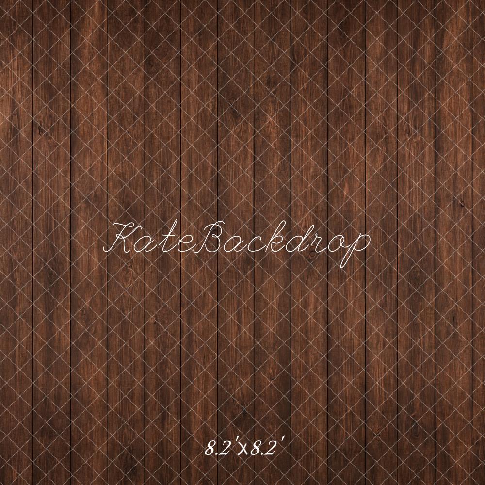 Kate Dark Brown Wood Pattern Floor Printed Backdrop Printed Backdrop Designed by Emetselch