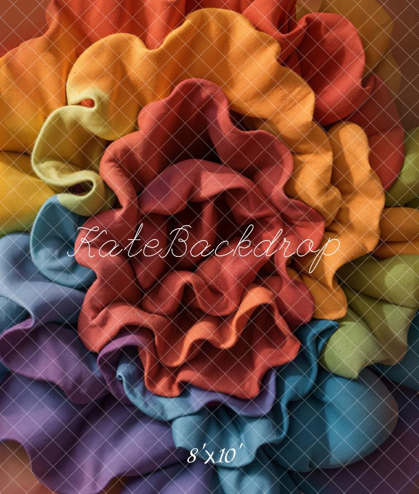 Kate Newborn Colorful Ruffle Fabric Floor Backdrop Designed by Emetselch