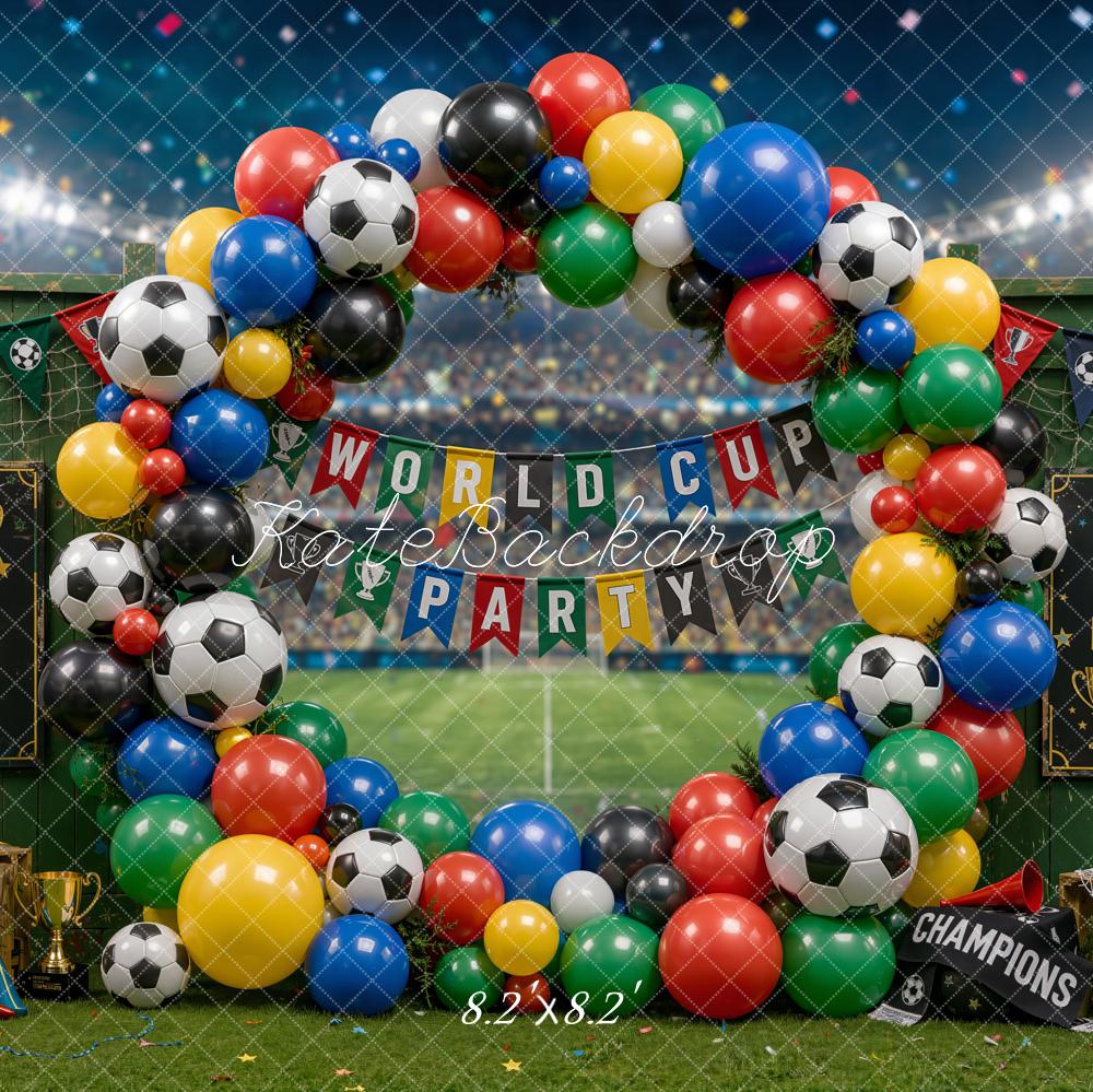 Kate Sports Soccer Balloon Arch Stadium Field Printed Backdrop Designed by Chain Photography