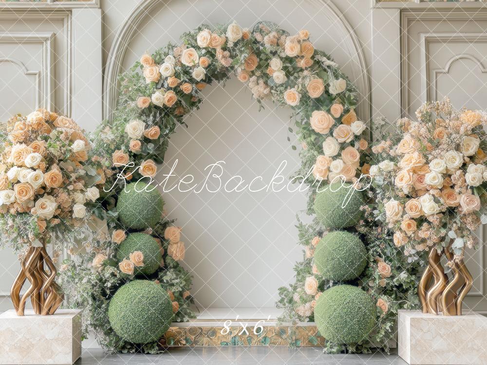 Interieur Lente Bloemen Boog Elegante Foto Achtergrond Designed by Mini MakeBelieve