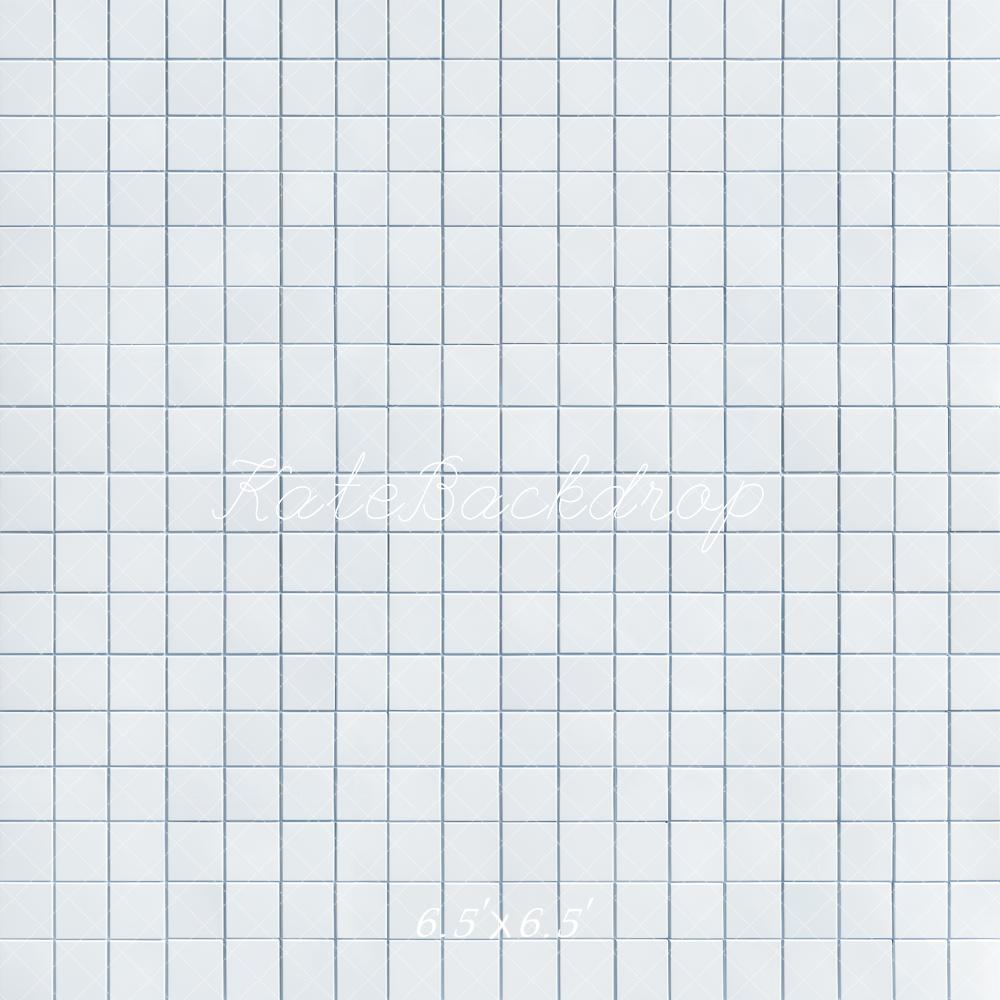 Kate Light Blue Grid Tile Floor Backdrop Designed by Kate Image