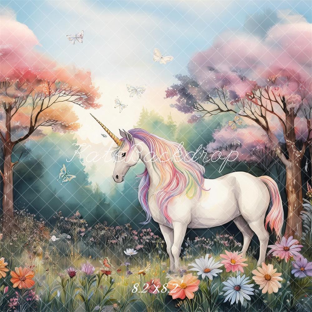 Kate Fantasy Pastel Unicorn Forest Backdrop Designed by Mandy Ringe Photography