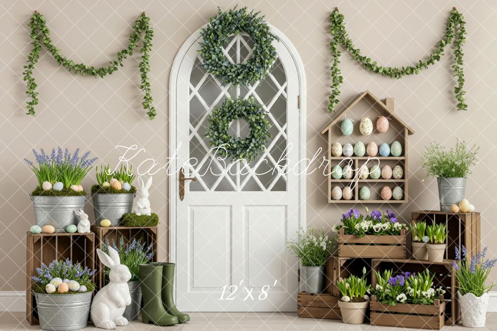 Kate Easter Bunny Door Flowers Eggs Backdrop Designed by Patty Roberts