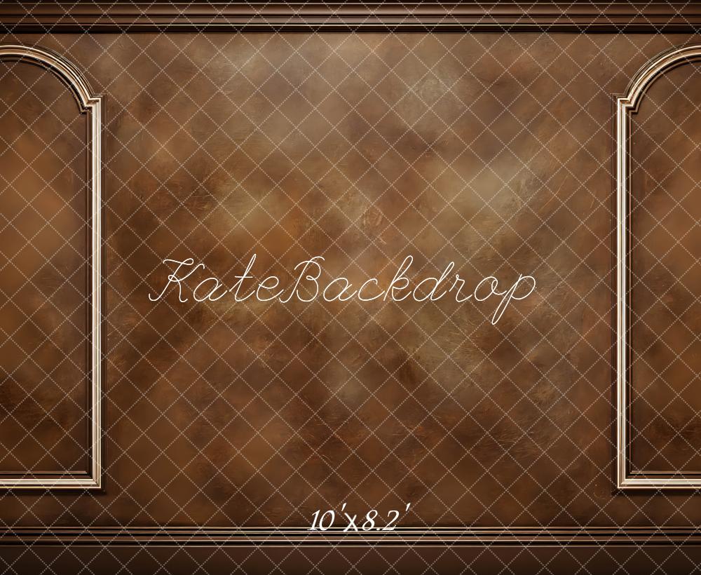 Kate Fine Art Brown Retro Wall Arched Panel Printed Backdrop Designed by Mini MakeBelieve