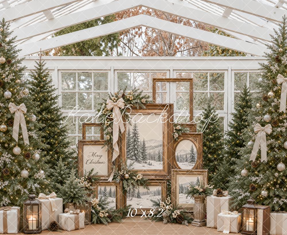 Kate Christmas Greenhouse Christmas Trees Framed Art Gifts Printed Backdrop Designed by Emetselch