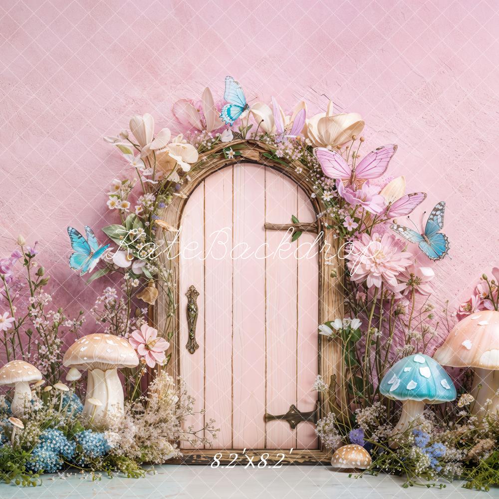 Kate Fairy Tale Door Mushrooms Butterfly Backdrop Designed by Emetselch