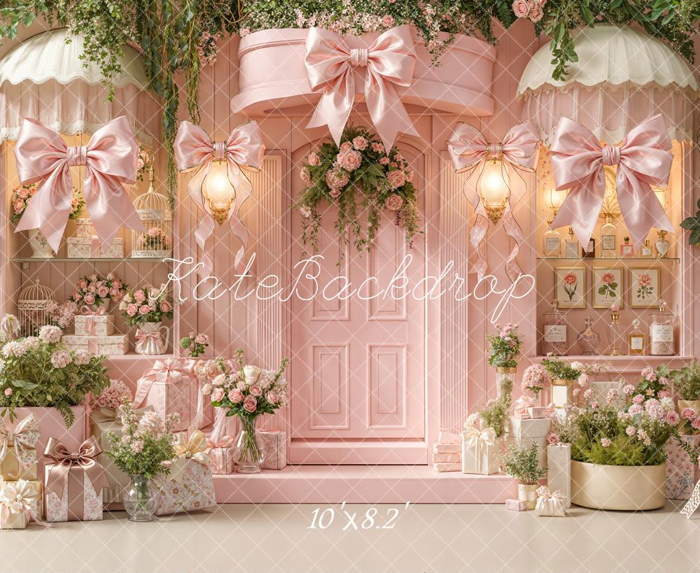 Kate Spring Pink Bow Flower Arch Gift Bows Door Backdrop Designed by Emetselch