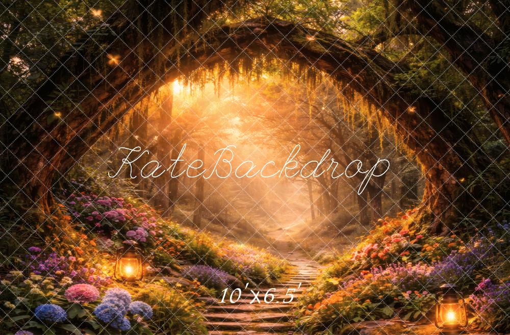 Kate Fairy Fantasy Forest Flower Arch Pathway Backdrop Designed by Vertigo Productions