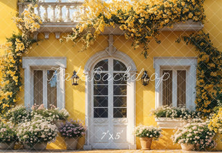 Sfondo per porta di casa floreale giallo primaverile progettato da Emetselch
