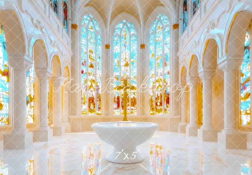 Kate Elegant Church Stained Glass Backdrop Designed by Mini MakeBelieve