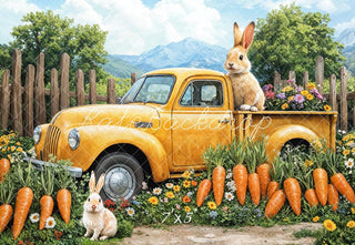 Sfondo Camion Giallo di Carota del Coniglio di Pasqua Designed by Emetselch