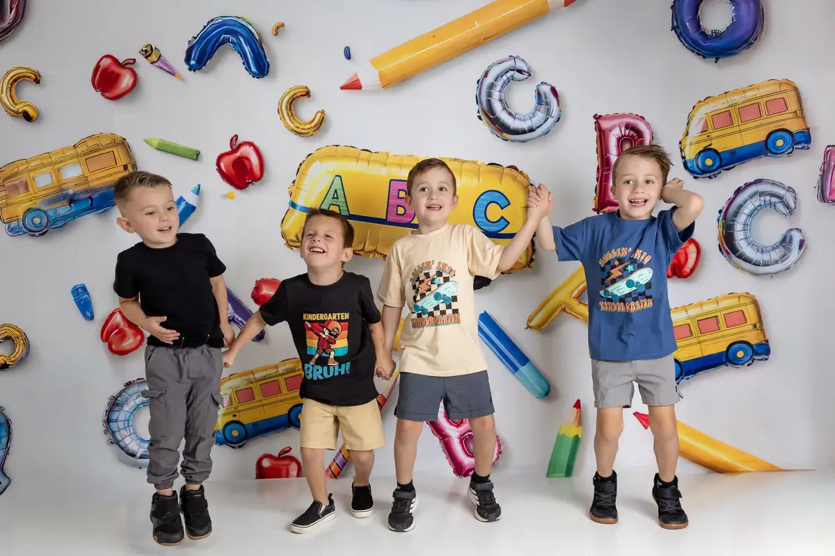 SALE Kate Back to School Balloons Alphabet Bus Backdrop Designed by Emetselch