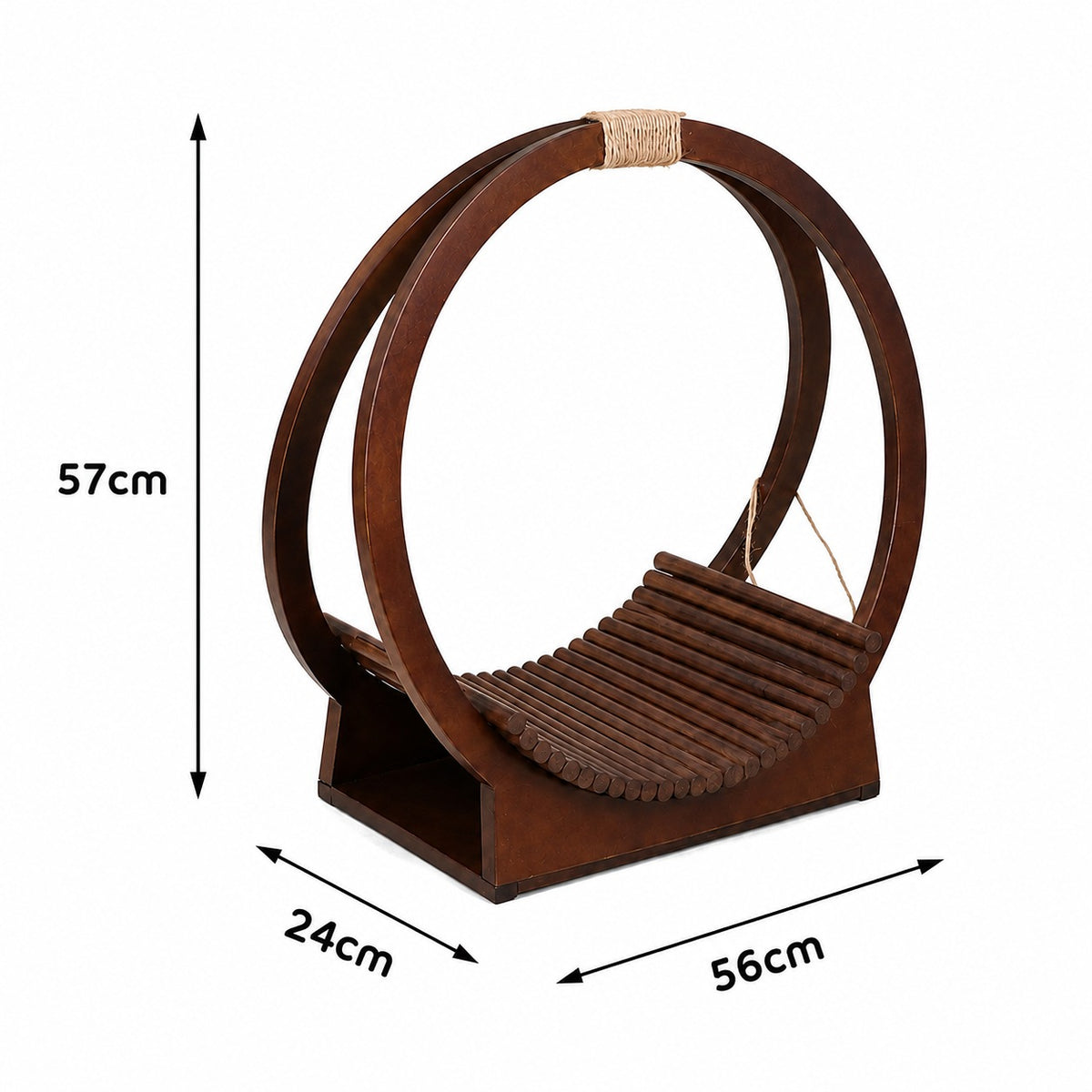 Kate 'Aura' Walnut-colored Round Wood Prop for Photography