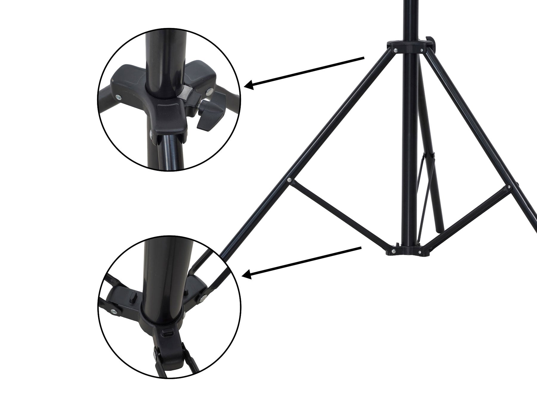 Stable accessory support for backdrop stand