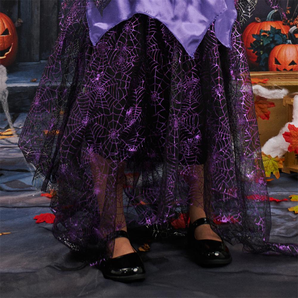 Kate Halloween Black and Purple Witch Children's Dress Set