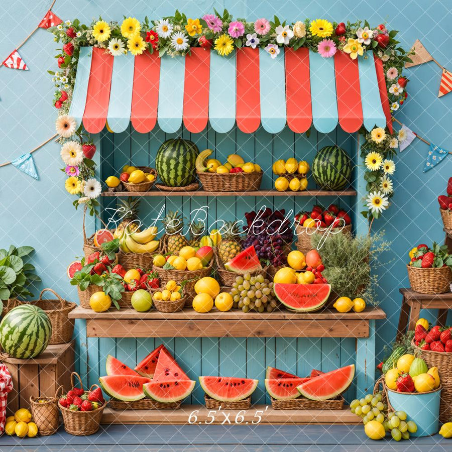 Kate Summer Fruit Stand Watermelon Backdrop Designed by Kate Image