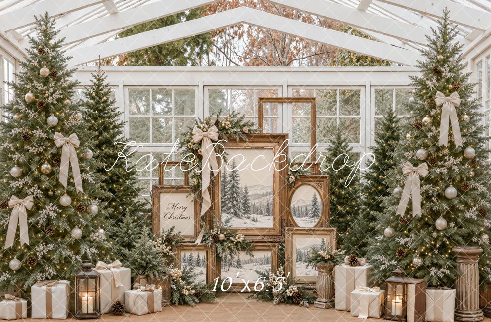 Kate Christmas Greenhouse Christmas Trees Framed Art Gifts Printed Backdrop Designed by Emetselch