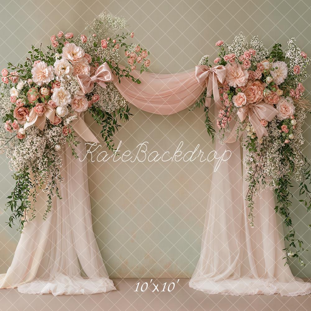 TEST Kate Spring Flower Arch Blush Pink Floral Drapes Backdrop Designed by Emetselch