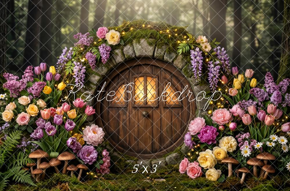 Kate Easter Enchanted Woodland Fairy Round Door Printed Backdrop Designed by Patty Roberts
