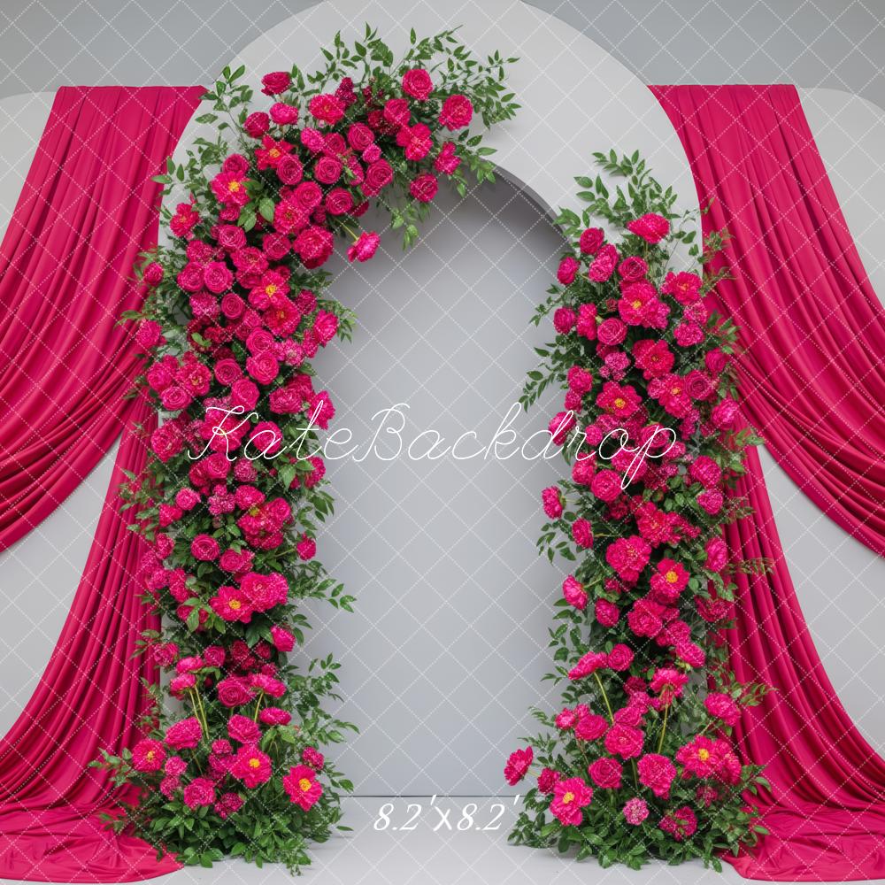 Kate Flower Arch Pink Drapes Backdrop Designed by Patty Roberts
