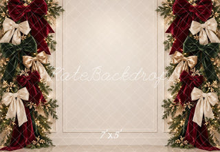 Kate Christmas Garland Bows Elegant Holiday Wall Printed Backdrop Designed by Vertigo Productions