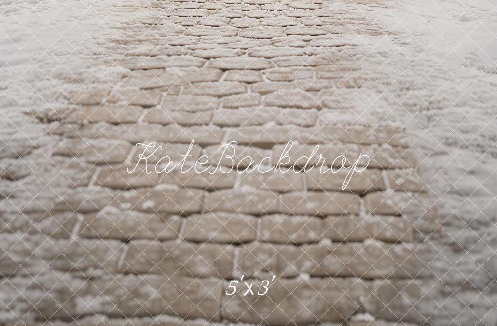 Kate Snowy Stone Road Floor Printed Backdrop Designed by Kate Image