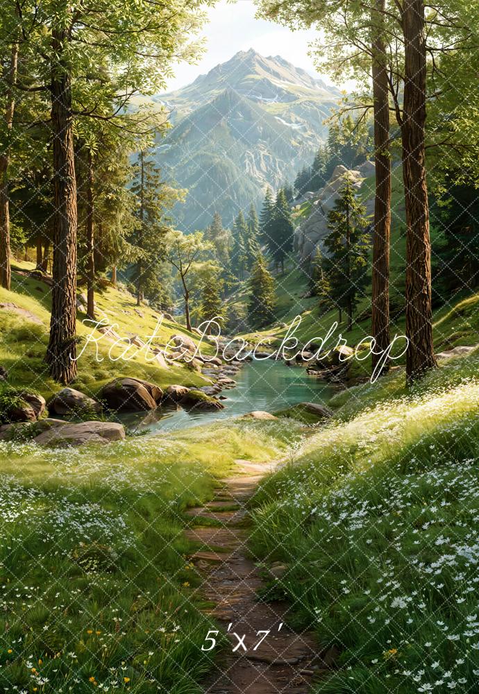 Kate Forest Mountain River Path Backdrop Designed by Emetselch