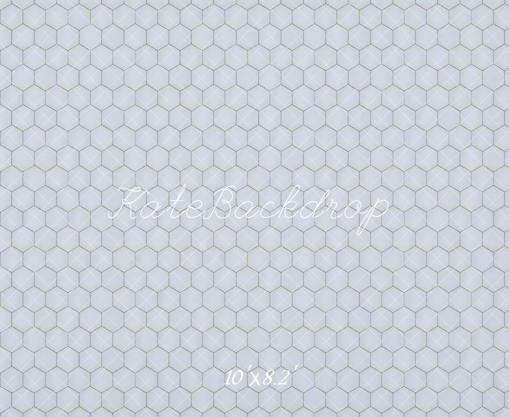 Kate Gray Hexagon Pattern Floor Backdrop Designed by Mini MakeBelieve