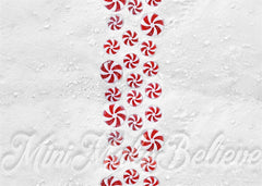 Fondo de Piso Blanco Nevado de Caramelos de Menta Roja diseñado por Mini MakeBelieve