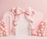 Cake Smash Boog Roze Ballonnen Foto Achtergrond Designed by Ashley Paul