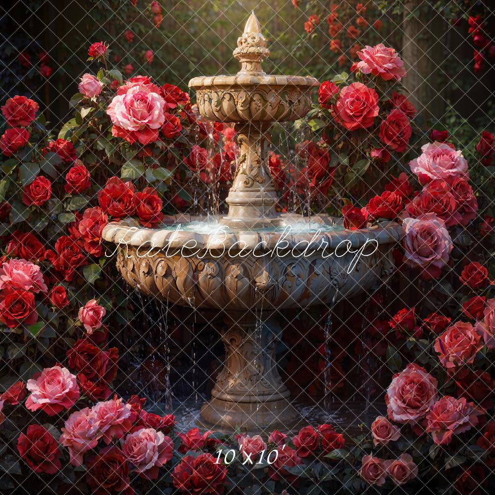 Elegant Vintage Rose Garden Backdrop