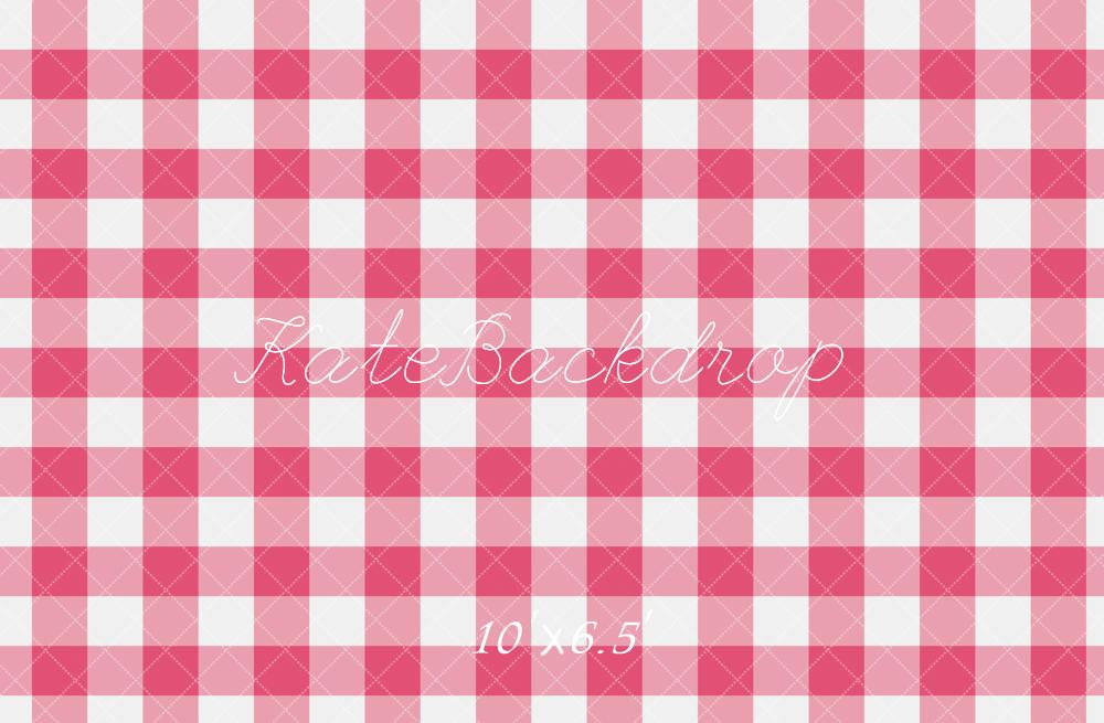 Fondo de Piso de Gingham a Cuadros Rosados Diseñado por Emetselch