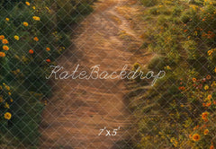 Kate Summer Flower Path Floor Printed Backdrop Designed by Emetselch