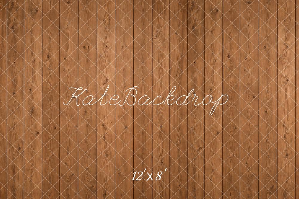 Kate Brown Light Wood Planks Floor Printed Backdrop Designed by Emetselch