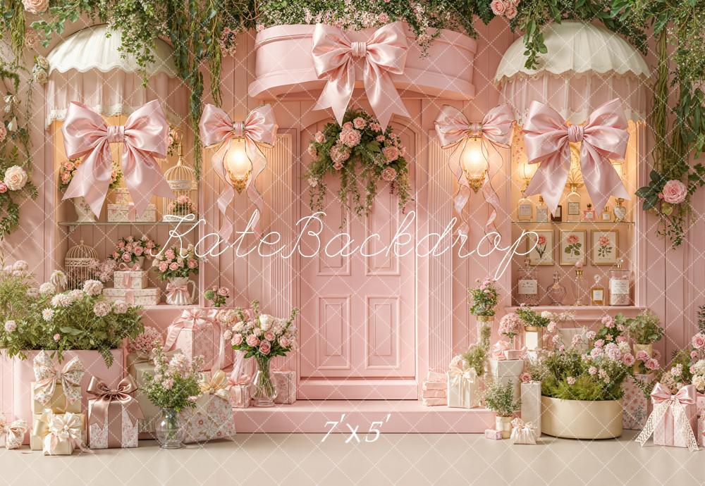 Kate Spring Pink Bow Flower Arch Gift Bows Door Backdrop Designed by Emetselch