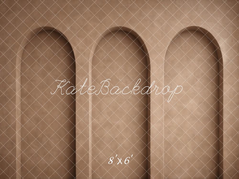 Kate Beige Retro Wall Arched Niches Printed Backdrop Designed by Vertigo Productions