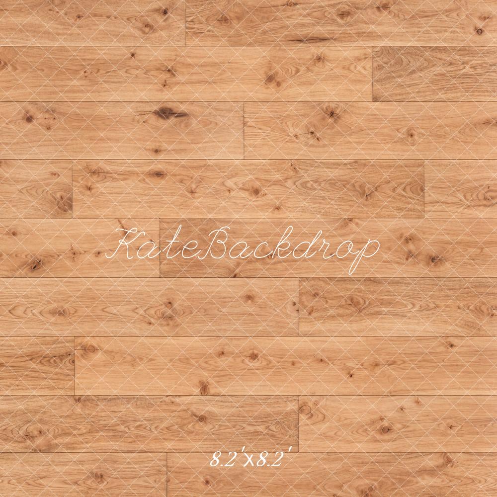 Kate Brown Wood Plank Geometric Floor Printed Backdrop Printed Backdrop Designed by Kate Image